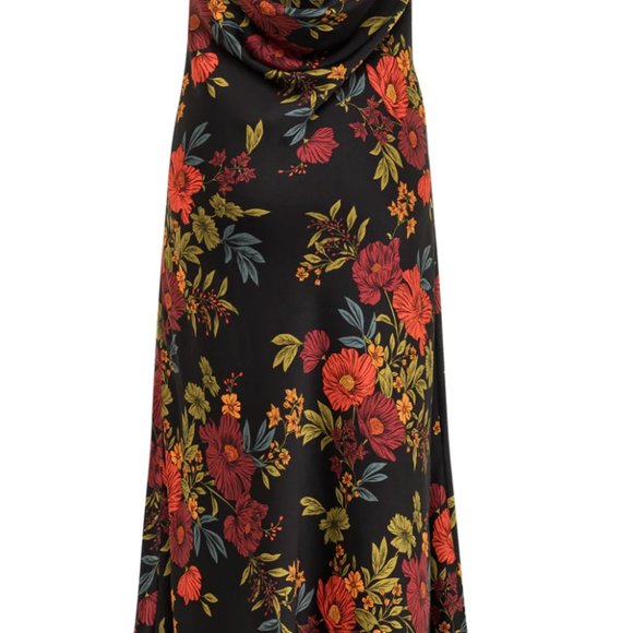 Natalia Black Floral Strapless Maxi Dress - Picture 5 of 6